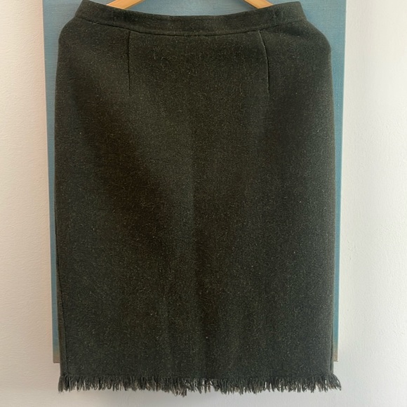 🌿 Lafayette 148 New York Wool Jacket & Skirt Set – Size 8 -Two-Tone Olive Green - Picture 3 of 7